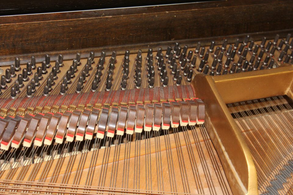 Mathushek spinet grand piano - treble strings