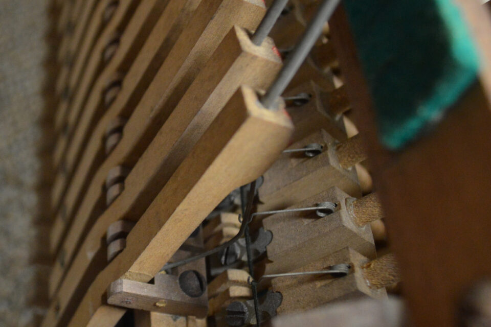 Bechstein upright action detail