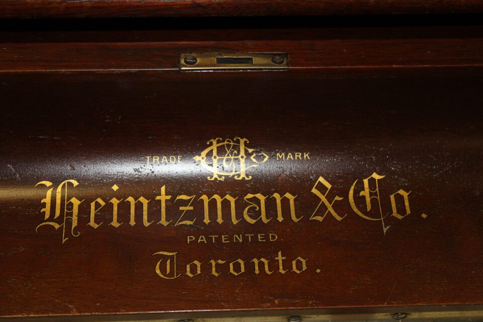 1897 Heintzman transposing piano nameplate