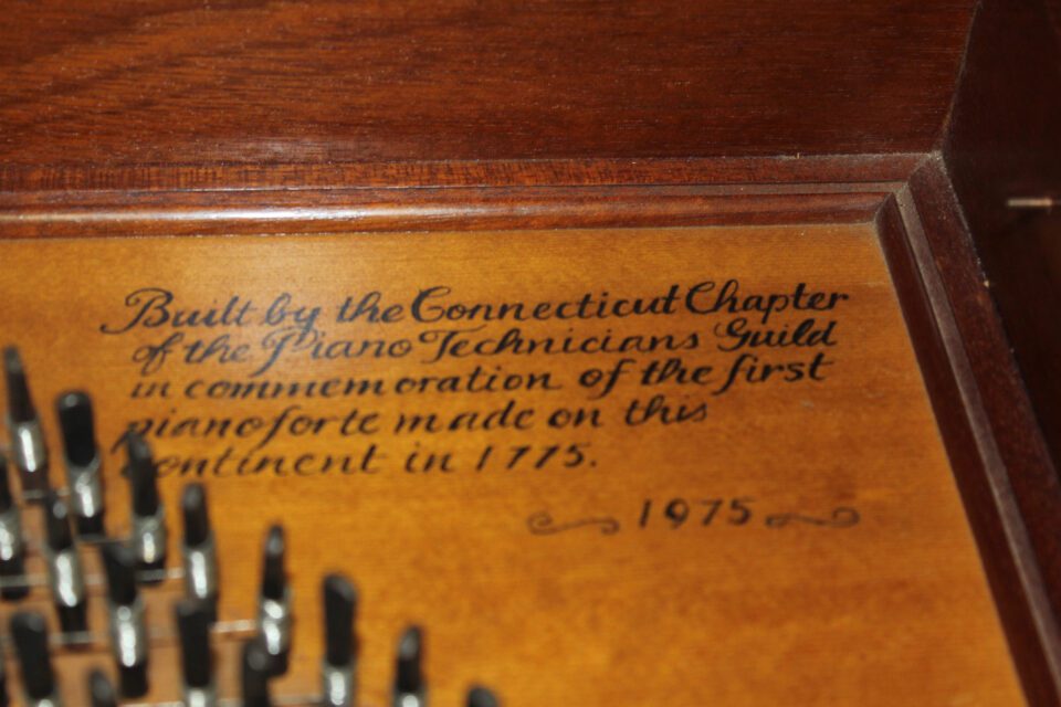 1790 "John Sellers" square piano, replica: inscription