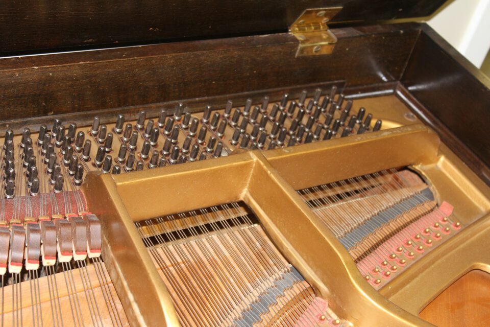 Mathushek spinet grand piano - high treble strings