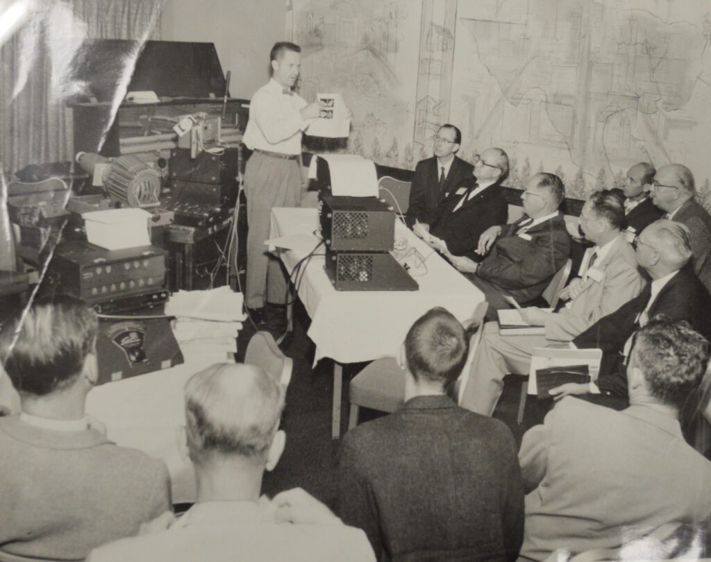 An early class in the use of the Conn Strobotuner, which first appeared in 1936.